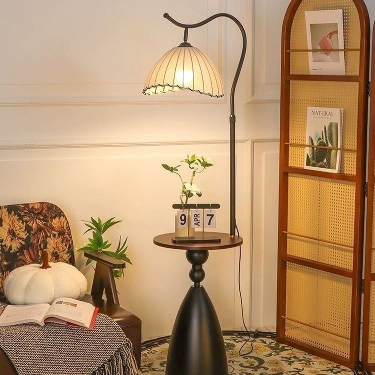 Vintage-style floor lamp, living room sofa corner, bedroom crescent orange creative trendy extendable adjustable standing fishing lamp