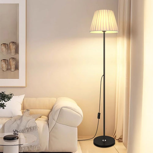 Energy-saving eye-protecting fabric floor lamp for living room, study, modern minimalist style, hotel bedroom, bedside decorative table lamp, standing lamp
