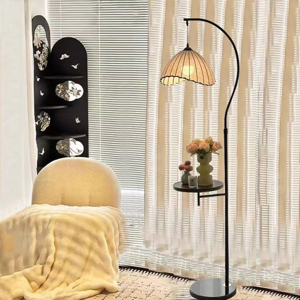 Home lighting fixtures, eye-friendly decorative floor lamps, retro style living room coffee table storage unit, bedroom fishing lamps